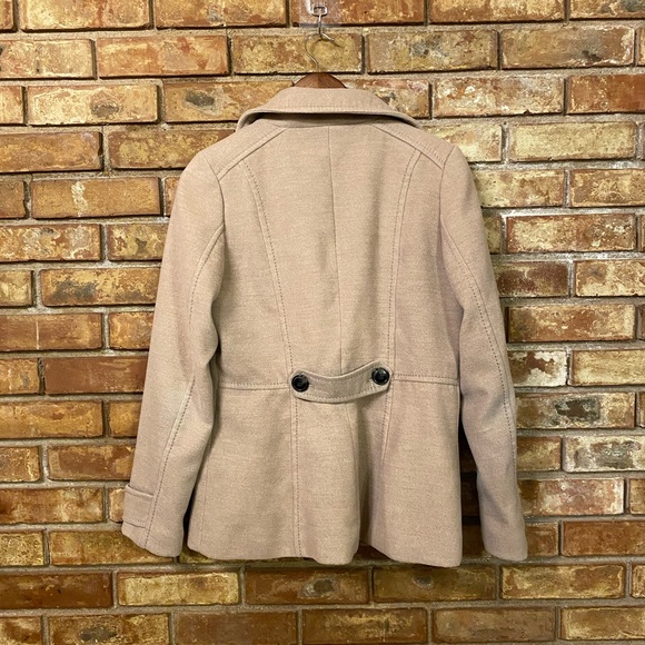 H&M tan dress pea coat size 8 - Picture 10 of 12